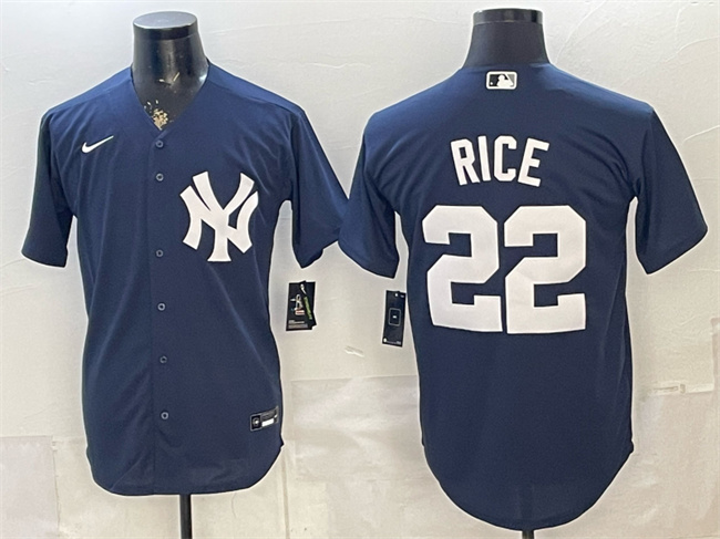 Men's New York Yankees #22 Ben Rice Navy Stitched Baseball Jersey